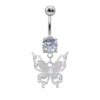 Belly Ring Jewelry Zinc Alloy Heart Shape Flash Butterfly Style Unisex