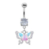 Belly Ring Jewelry Zinc Alloy Heart Shape Flash Butterfly Style Unisex