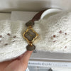 Belt Bracelet Watch Women Medieval Style Alloy Stainless Steel Four Leaf Clover Flower Shape
