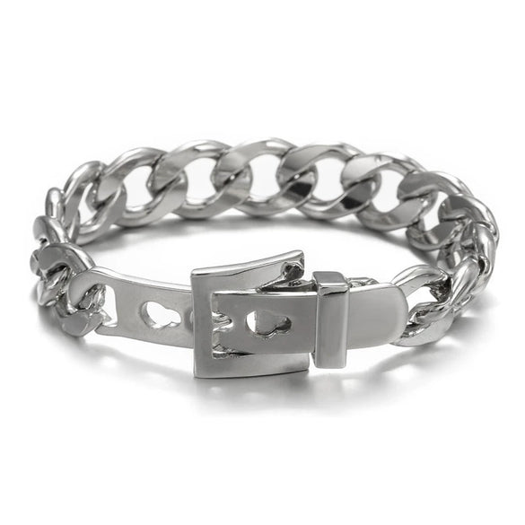 Belt Buckle Bracelet Metal Geometric Handmade Unisex