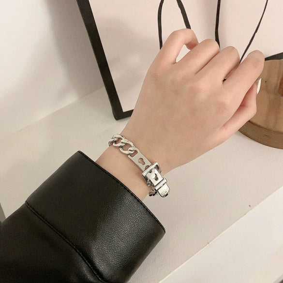 Belt Buckle Bracelet Metal Geometric Handmade Unisex