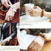 Belt Buckle Bracelet Pu Leather Double Ring Geometric Woven Ladies Fashion Jewelry
