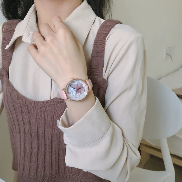 Belt Watch Alloy Case Imitation Leather Strap Round Dial Vintage Artistic Style