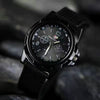 Belt Watch Alloy Leather Stainless Steel Round Dial Military Business Style