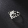 Best Seller In Europe And America Wholesale Fashion Personality Titanium Steel Cut Hollow Witch Knot Stainless Steel Open Adjustable Ring