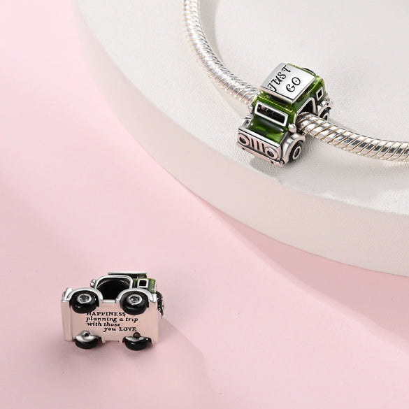 Bicycle Camera Beaded Hanging Beads Diy Accessories Bracelet 925 Silver Plated Dripping Oil Style