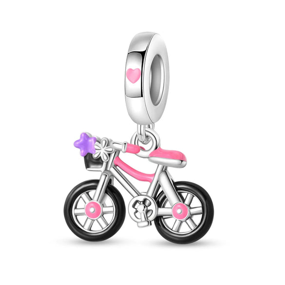 Bicycle Camera Beaded Hanging Beads Diy Accessories Bracelet 925 Silver Plated Dripping Oil Style