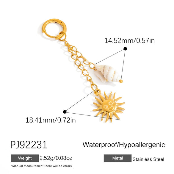 Bikini Buckle Pendant Highend Accessories Titanium Steel Stainless Steel Marine Series Starfish Conch Electroplating Casual Geometric Style