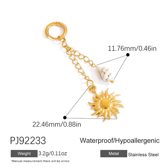 Bikini Buckle Pendant Highend Accessories Titanium Steel Stainless Steel Marine Series Starfish Conch Electroplating Casual Geometric Style