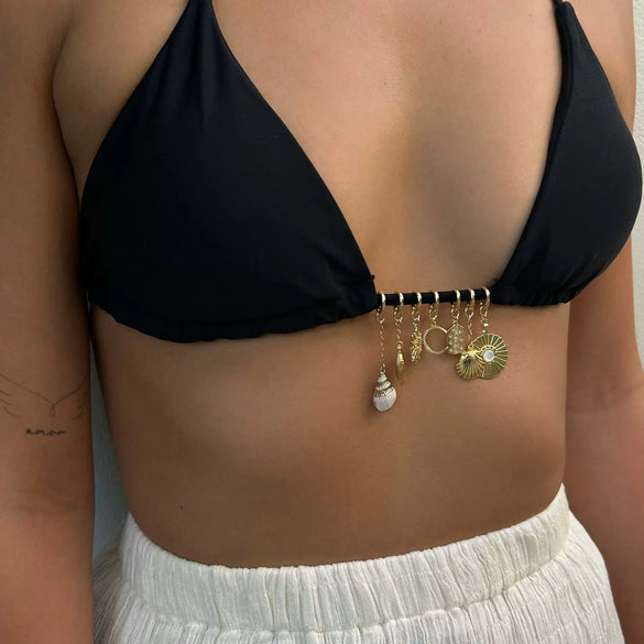 Bikini Buckle Pendant Necklace Stainless Steel Geometric Electroplated