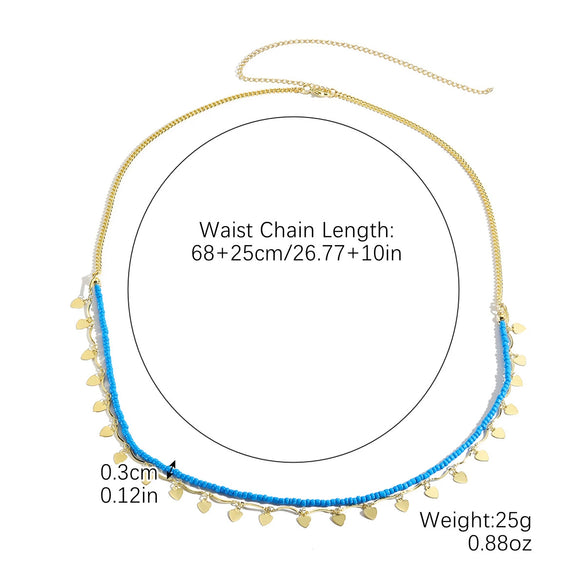 Bikini Navel Waist Chain Metal Multi Layer Pearl All Match Style
