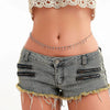 Bikini Rhinestone Chain Waist Multilayer Body Chain Butterfly Metal Tassel Waist Chain For Women Metal Material
