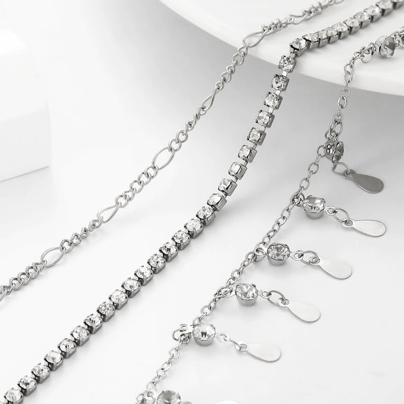 Bikini Rhinestone Chain Waist Multilayer Body Chain Butterfly Metal Tassel Waist Chain For Women Metal Material