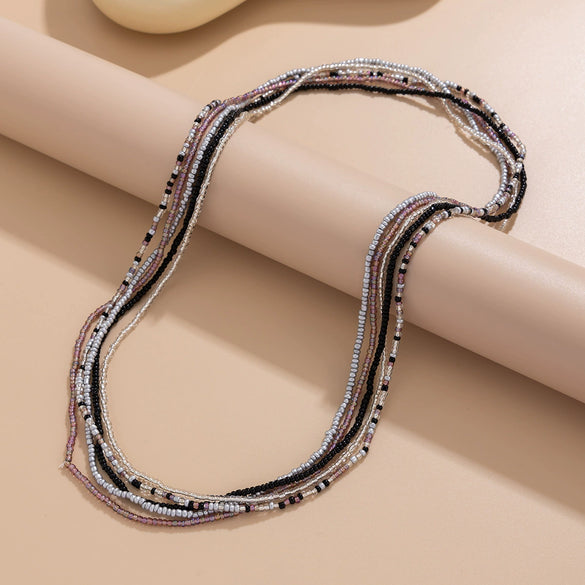 Bikini Waist Chain Rice Beads Elastic Body Chain Stacking Style Multiple Circles For Female