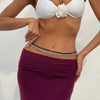 Bikini Waist Chain Rice Beads Elastic Body Chain Stacking Style Multiple Circles For Female