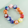 Billiard Ball Beaded Bracelet Unisex Sports Style With Plastic Resin And Baking Paint And Letters Numbers Text Pattern