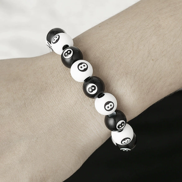 Billiards Bead Bracelet Acrylic Handmade Geometric Popular Style Unisex
