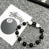 Billiards Bracelet Stone Alloy Geometric Cross Enamel Handmade Unisex