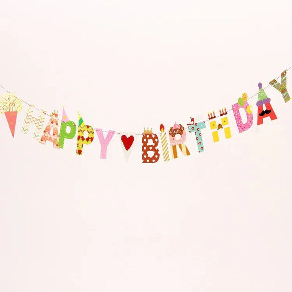 Birthday Cartoon Style Letter Holiday Daily Party Decorative Props