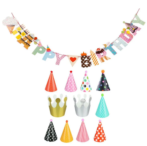 Birthday Cartoon Style Letter Holiday Daily Party Decorative Props