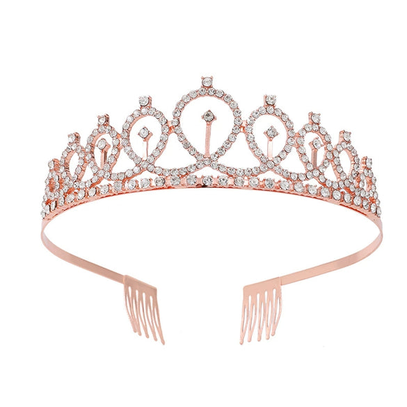 Birthday Crown Shoulder Strap Set Alloy Gold Powder Electroplating Simple Geometric Style For Girls