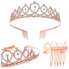 Birthday Crown Shoulder Strap Set Alloy Gold Powder Electroplating Simple Geometric Style For Girls