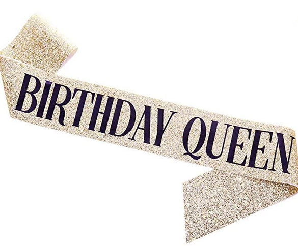 Birthday Crown Shoulder Strap Set Alloy Gold Powder Electroplating Simple Geometric Style For Girls