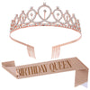 Birthday Crown Shoulder Strap Set Alloy Gold Powder Electroplating Simple Geometric Style For Girls