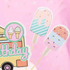 Birthday Cute Ice Cream Letter Paper Daily Party Flag