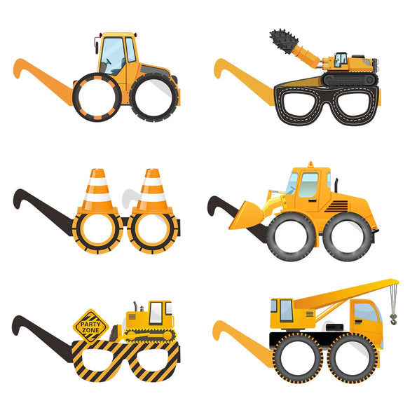Birthday Cute Modern Style Excavator Paper Party Festival Glasses