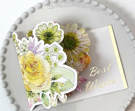 Birthday Elegant Flower Paper Party Festival Card