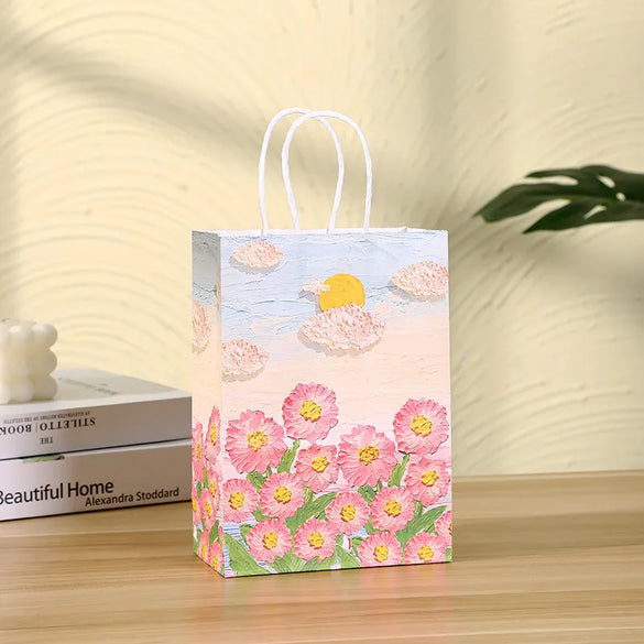 Birthday Fashion Flower Kraft Paper Daily Gift Bags 1 Piece