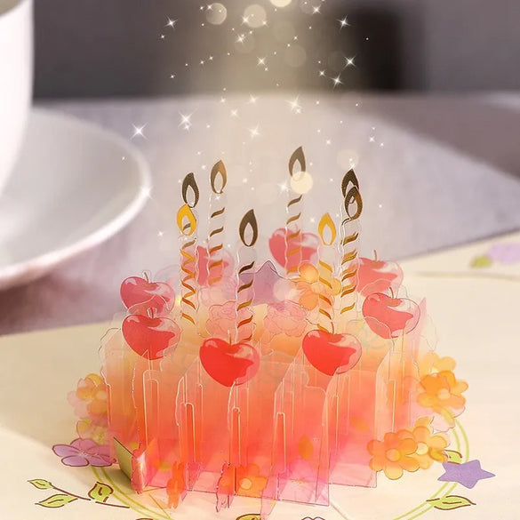 Birthday Greeting Card Music Light 3d 3d Cake Diy Handmade Gift High Sense Blessing Staff Card