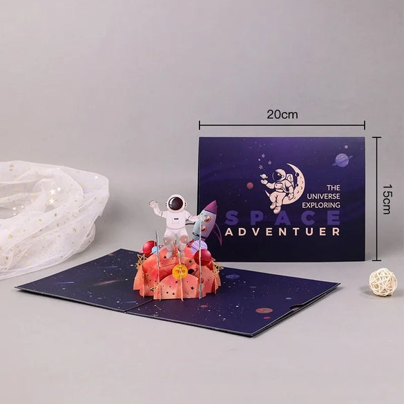 Birthday Greeting Card Music Light 3d 3d Cake Diy Handmade Gift High Sense Blessing Staff Card