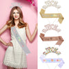 Birthday Hair Band Shoulder Belt Courtesy Belt Set Women's Headwear Hair Accessories Alloy Satin Glitter Cloth Electroplating Oil Dripping Hot Stamping