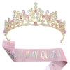 Birthday Party Crown Shoulder Strap Decorative Headdress Alloy Crystal Rhinestone Glitter Cloth Electroplating Hot Pet