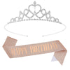 Birthday Party Crown Shoulder Strap 2 Piece Set Zinc Alloy Semimanual And Semimechanical Cloth Ribbon