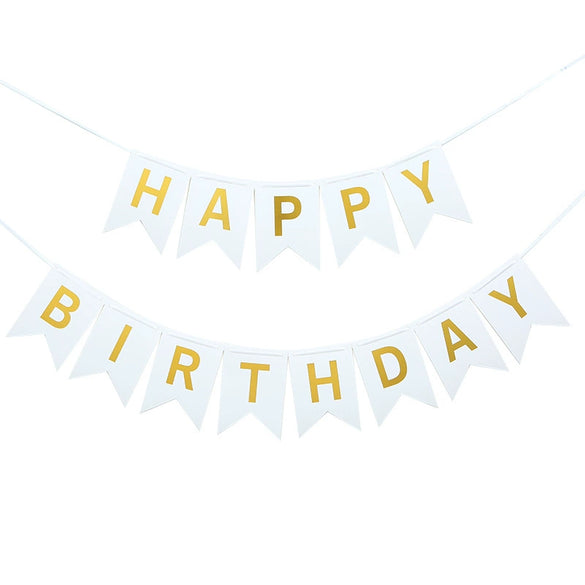 Birthday Party Supplies Paper Happy Birthday Flag Bunting Simple Style
