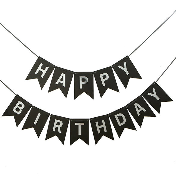 Birthday Party Supplies Paper Happy Birthday Flag Bunting Simple Style