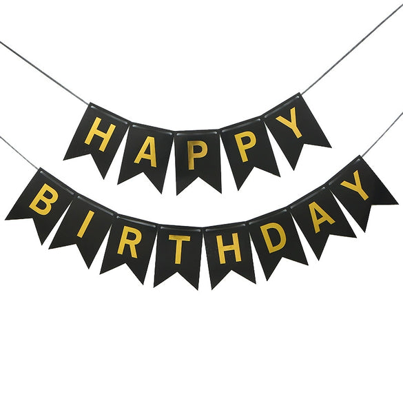 Birthday Party Supplies Paper Happy Birthday Flag Bunting Simple Style