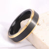 Black And Gold Brushed Tungsten Steel Geometric Ring Electroplated Unisex Fashion Jewelry Wholesale