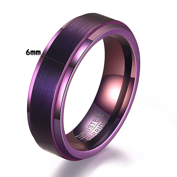Black And Gold Brushed Tungsten Steel Geometric Ring Electroplated Unisex Fashion Jewelry Wholesale