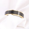 Black And Gold Brushed Tungsten Steel Geometric Ring Electroplated Unisex Fashion Jewelry Wholesale