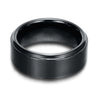 Black Brushed Tungsten Steel Geometric Ring For Men And Unisex Fashion Electroplated Jewelry Accessory