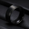 Black Brushed Tungsten Steel Geometric Ring For Men And Unisex Fashion Electroplated Jewelry Accessory