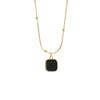 Black Geometric Square Alloy Necklace For Women Fashion Clavicle Chain With Electroplated Elegant Cold Style Design
