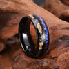 Black Tungsten Steel Ring With Gold Foil Inlay Minimalist Geometric Electroplated Design For Men And Women