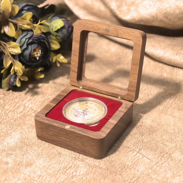 Black Walnut Collection Storage Box For Commemorative Coins Medals Badges And Banknotes Display Case Organizer Gift