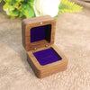 Black Walnut Wooden Jewelry Ring Box With Flannel Lining Square Carved Gift Box For Proposal And Wedding