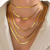 Blade Necklace With Plain Chain Pendant And Snake Bone Chain In Stainless Steel And Titanium Steel U Shape Electroplating Treatment Simple Fashion Accessories For Unisex